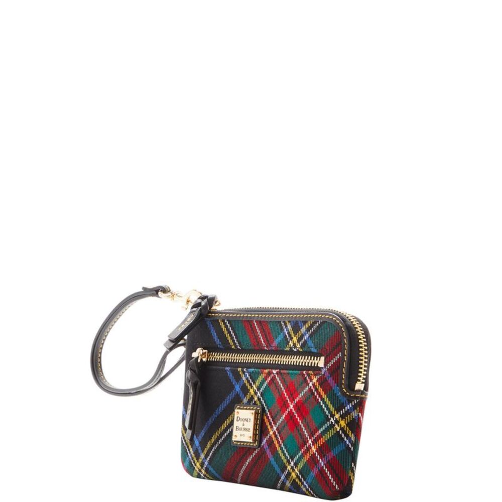 Dooney & Bourke Tartan Zip Around Wristlet - Black - Picture 2 of 3